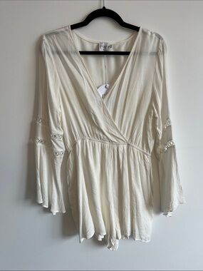Boho festival short long sleeve jumpsuit